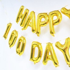 제이하이 HAPPY 100DAYS 호일장식풍선 프로포즈장식, 실버