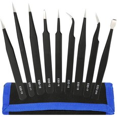 정밀 ESD 다용도 핀셋 9PCS 세트, 1개