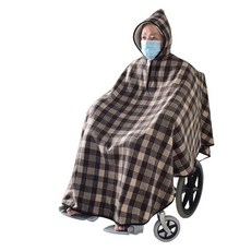 휠체어 망토 전신 워머 방풍 바람막이 덮개 담요 후드 따뜻한 B. 블랙, D. 그레이