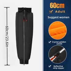 오토바이 무릎워머 겨울용 방한 무릎토시 바람막이 라이딩 패딩 무릎 패드는 겨울에 따뜻합니다. 벨벳 두꺼운 승마 방풍 지퍼 외부 다리 보호대 남성과 여성을위한, 1)60cm, 1개