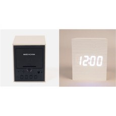 LED 우드 큐브 탁상시계 LED탁상시계 전자시