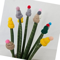 모자 랜덤컬러 미니 털모자 장식품 방울모자 화분데코 10P, 본상품