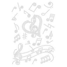 1개 유리 핫픽스 라인스톤 다리미 부착형 의상 액세서리 옷 가방 바지용 음표 디자인 297x210mm, 혼합색