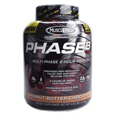 MUSCLETECH Phase 8乳清蛋白粉, 花生醬巧克力, 2.1公斤, 1入
