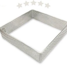 제과 제빵 타르트 무스 케이크 만들기 스테인리스 사각 테두리 통풍 구멍 타공, 1개