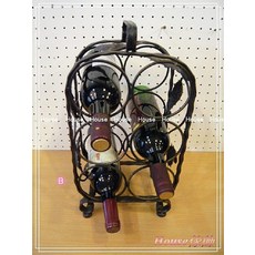 *︵House傢飾︵* 可提式長方形鍛鐵六瓶酒架【限量款/新發售】, 1個