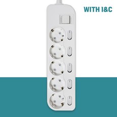 위드아이엔씨 국산 과부하차단 멀티탭 개별 스위치 5구 WI-MC21655, 5m, 1개, 화이트