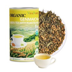 유기농 녹차 티백 70개 바이탈포레스트 표백되지 않은 중국 팩 테 베르데 오가닉 천연 프리미엄 허브티, 겐마이차, 2g, 1, 70