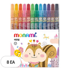 모니주 샤프식 색연필 핑크, 12색, 8개