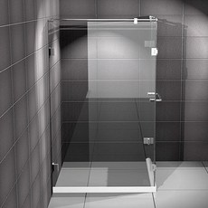 【海夫健康生活館】ITAI一太 皇冠5800 無邊框淋浴拉門 不鏽鋼 L型 單開門 雙固定面 強化玻璃8mm, 寬100X100cm以內