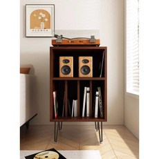 LP 수납장 턴테이블 장식장 보관함 레코드판 정리함, 호두색 (길이48 폭40 높이83cm)