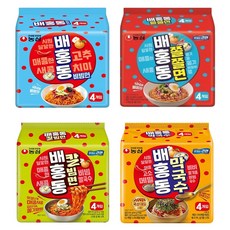 농심 배홍동 4종 멀티 1개씩 (배홍동 막국수+배홍동칼빔면+배홍동비빔면+배홍동쫄쫄면), 1세트