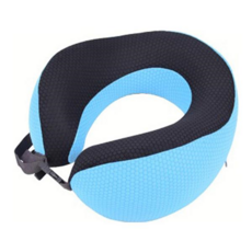 휴대용 U자형 메모리폼 목베개 쿠션, 01.블루, 1개