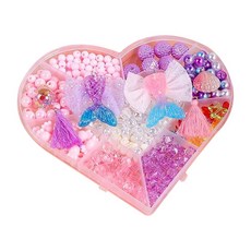 JoyBaby 手作DIY玩具 兒童串珠 項鍊 手環益智玩具 公主配件盒, 雙色人魚-F, 1個