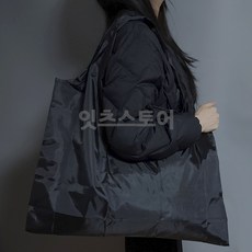 잇츠스토어 대형 휴대용 에코백 접이식 장바구니 L 빅사이즈, 1개, 25번 all블랙