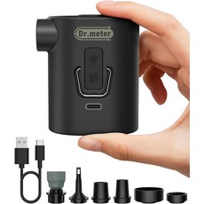 닥터미터 공기 펌프 3600mAh 충전식 매트리스 캠핑 라이트 포함 4.8kPa 고속 팽창 슬리핑 패드 수영 링 수영장 플로트 진공 백용 휴대용 미니