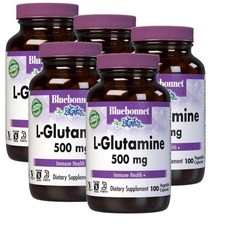 블루보넷 L-글루타민 500mg 캡슐 Bluebonnet L-Glutamine, 100정, 5개