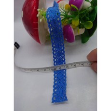愛心手工材料鋪 蕾絲花邊 棉線花邊 7公分寬 雙面雙邊花邊 拼布手工材料, 1個, 12號寶藍色1.6公分, 寶藍色
