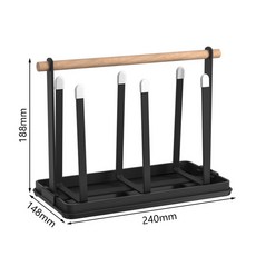 新品蘇打水瓶架帶接水盤家用瀝水杯架杯子架專用包裝, 1個, 黑色