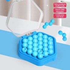 智慧口袋彩珠兒童空間邏輯思維訓練腦力魔珠拚圖遊戲 益智玩具, 1個, 草莓盒-智慧彩珠拼球"藍色"
