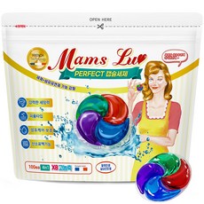 맘스럽 퍼팩트 캡슐세제 4챔버 파우치형 국산제조 8배 초고농축 4in1 대용량 실내건조, 1개, 100개입