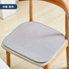 夏季涼爽藤編坐墊 竹蓆坐墊 可折疊涼蓆 辦公室坐墊, 冰藤藍色【三明治透氣防滑可水洗】,方形40*40cm有綁帶適合餐椅