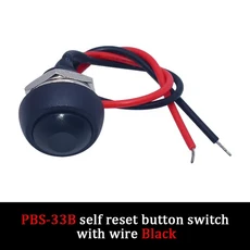 방수 소형 자동차 회로 와이어 스피커 전기 미니 보트 모양 원형 라인 PBS-11B PBS-33b 푸시 버튼 스위치 1, [08] PBS-33B Self reset