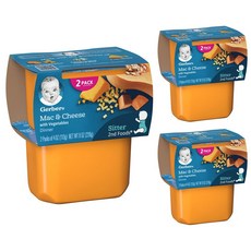 거버 어린이 액상 식품 113g 2개입, 마카로니 & 치즈 With 베지터블(Macaroni & Cheese With Vegetables, 226g, 3개