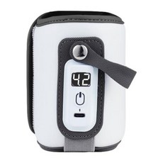 휴대용보틀워머 젖병중탕기 휴대용 젖병 워머 백 LCD 디스플레이 조절식 커버 USB 전원 프리미엄 PU 범용 사이즈, 2) Blue, 1개