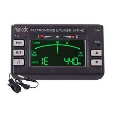 Musedo 小天使MT40吉他調音器 電子校音器 小提琴 尤克里里 節拍器 通用, 1個, 通用調音器節拍器+拾音夾