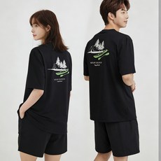 슈가비치 남녀공용 반팔 래쉬가드+보드숏 상하세트 BH618 비치웨어 수영복