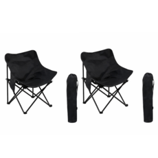 캠핑의자 접이식 감성 아웃도어 휴대용 경량 피크닉 낚시용 튼튼한 의자, 블랙+블랙+수납가방2, 1세트