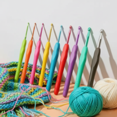 레인보우 소프트그립 뜨개질 바늘 코바늘 9종 세트, 1세트