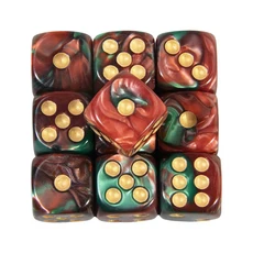 6면 주사위 세트 컬러 라운드 코너 큐브 PRG 파티 놀이 보드 교육 수학 16mm 10 개, 17 green red-g