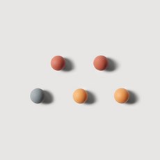 JAJU 원형 컬러 자석 5개_오렌지 레드 그레이 433950, JAJU 원형 컬러 자석 5개_오렌지, 레드, 그레이