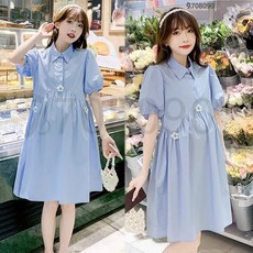 708090 여름 임산부 원피스세트 패션 키작 루즈핏 얇은 원피스