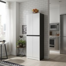 1800 주방수납장 찬장 가구 팬트리 틈새장 캐비닛 수납가구, 다크그레이