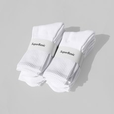 슈퍼베이직 1190 쿠션 크루삭스 6팩 (2색상), 올화이트