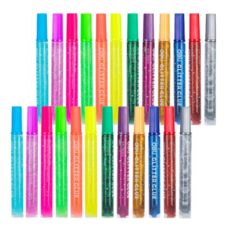 델리 반짝이 글리터 글루스틱펜 12종 세트, 혼합색, 8개