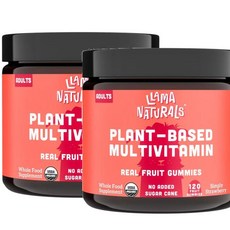 라마내추럴스 어덜트 리얼 과일 멀티비타민 구미 젤리 LLAMA NATURALS Adults Real Fruit Multivitamin, 2개, 120정