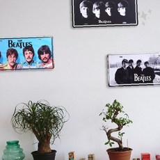 흑백 음악 밴드 금속 장식 벽걸이 액자 카페 거실 벽면 꾸미기 레트로 감성, 상세페이지 참조