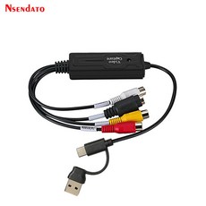 안드로이드용 USB 2.0 타입 C 비디오 캡처 카드 NTSC PAL USB2.0 타입 C AV S 비디오-RCA 게임 라이브 스트리밍 비디오 녹음기, USB Type C