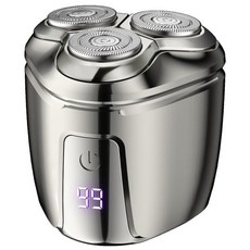 ZOZOFO 미니 3방향 헤드 전기 면도기 헤드 완전분리형 방수형 전기면도기 남자친구 선물, 실버(MS-2306)