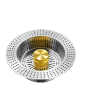 【升級304不鏽鋼】彈跳水槽過濾網，不鏽鋼濾網，水槽過濾網，排水孔濾網，有效過濾殘渣，防止堵塞，輕鬆清潔, 1個, 直徑110【寬7.5-8 cm】適用, 1個裝