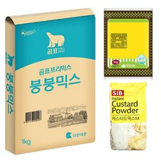 붕어빵 만들기 재료 세트 (붕어빵믹스 1kg+팥 1kg+슈크림 400g), 1세트