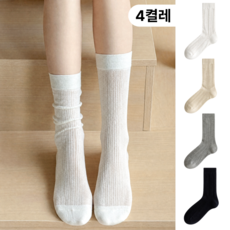 도르나솔 여성 시스루 양말 여름 중목 레이스