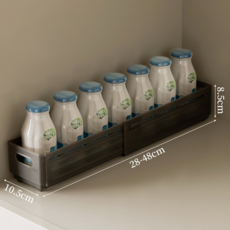 可伸縮 櫥櫃分層儲物箱 廚房檯面整理架, 透明茶小號