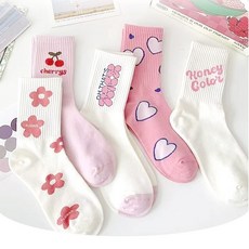 MESSA 핑크핑크골지양말 5종 세트