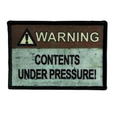 Warning Contents Under Pressure Funny Morale Patch - 군용 장비 배낭 오퍼레이터 야구 모자 플레이트 캐리어 및 조끼용 전술 밈 패, Warning Contents Under Pressur