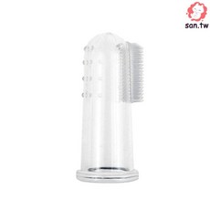 寵物手指牙刷 硅膠指套刷 適用於貓狗, 1個, 高約5.5CM, N/A